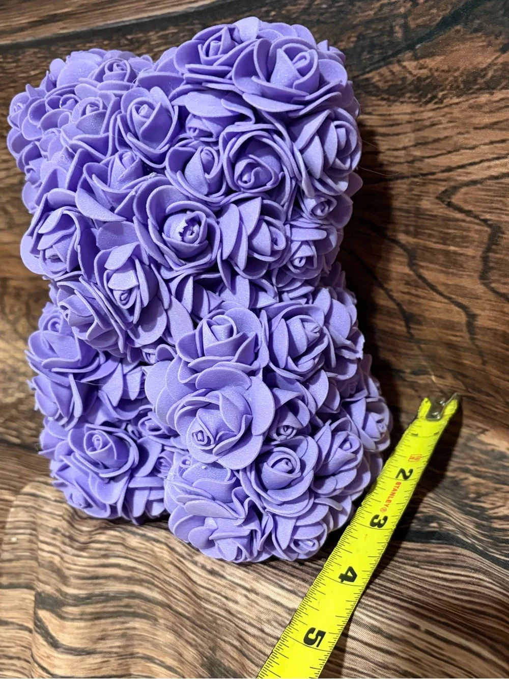 Lavender Rose Foam Bear - Decorative Floral Teddy